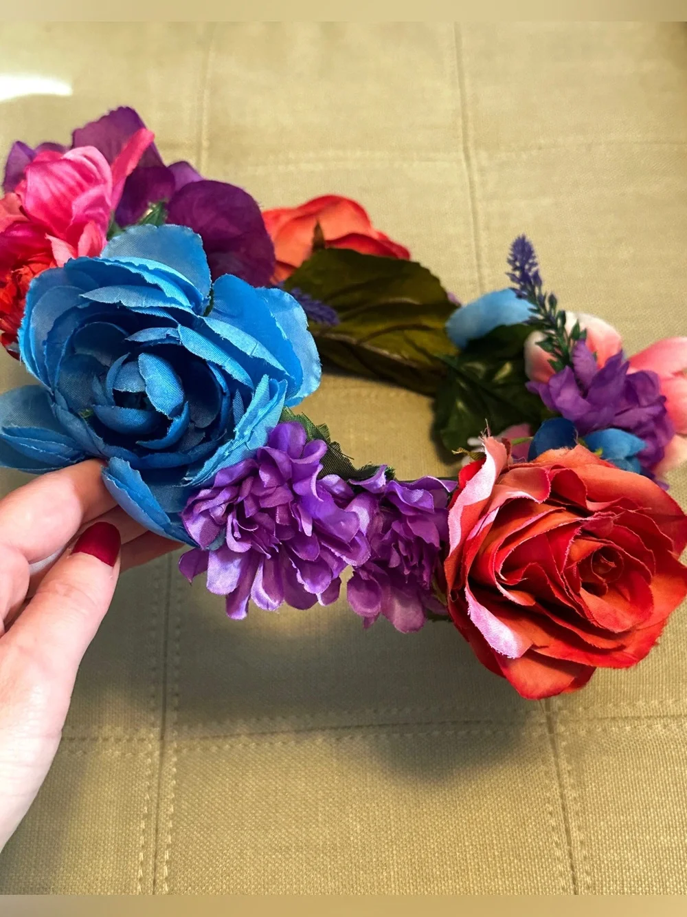 Multicolor Floral Crown Headband - Women Accessories